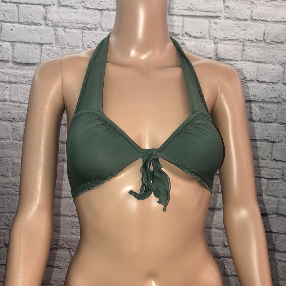 Victoria's Secret Green Halter Bikini with Knot Detail